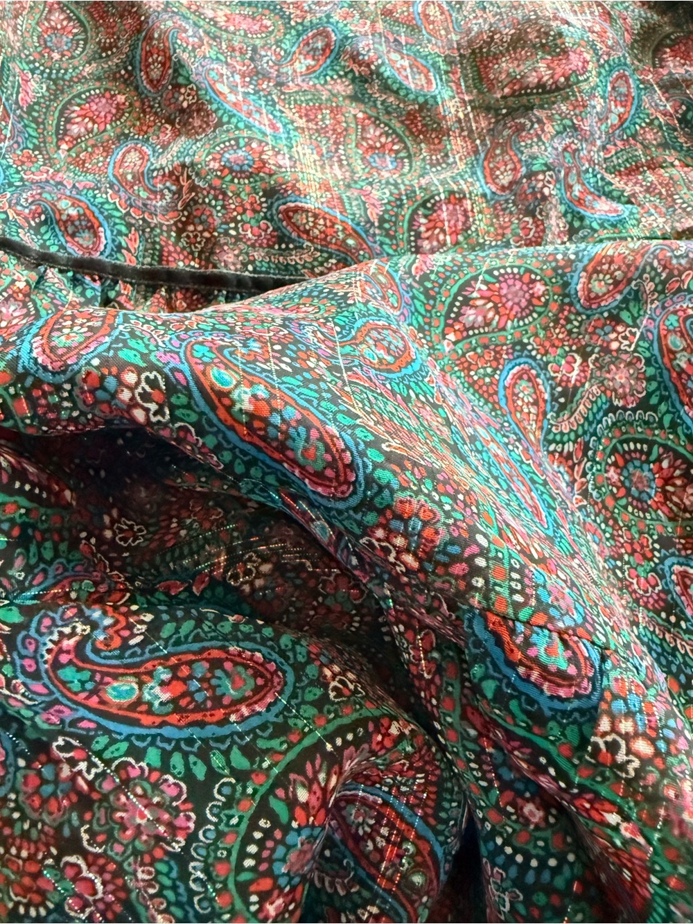 LOFT Paisley Mini Dress with Silver Threading - Picture 3 of 4